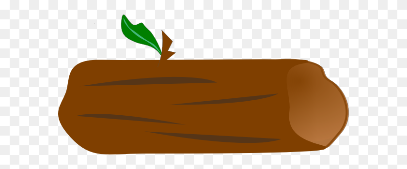 600x289 Brown Log With Green Leaf Png Clip Arts For Web - Wood Log Clipart