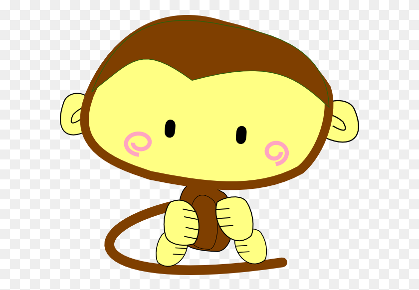 600x522 Brown Monkey Clip Art - Hanging Monkey Clipart