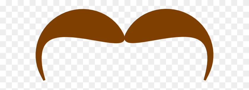 600x246 Brown Mustache Png, Clip Art For Web - Mustache Clipart