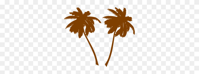 299x255 Brown Palm Trees Clip Art - Palm Tree With Coconuts Clipart