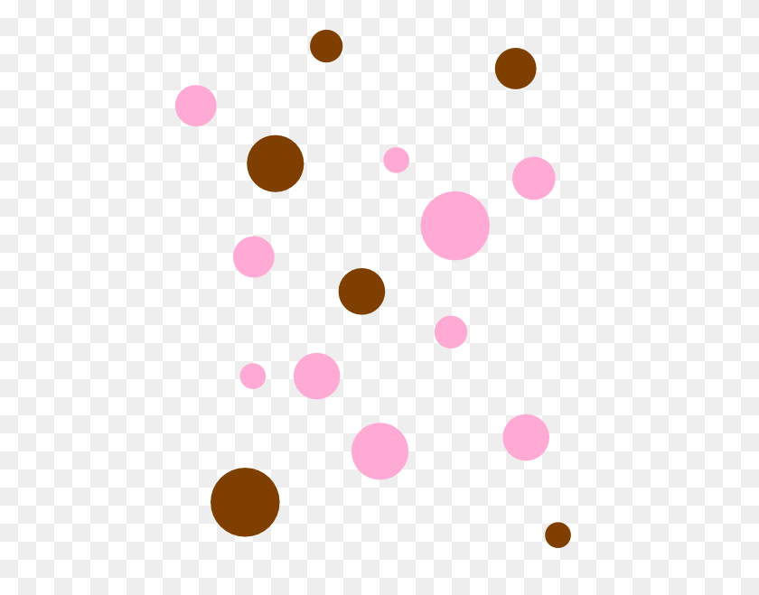 462x599 Brown Pink Polka Dots Png, Clip Art For Web - Pink Border Clipart