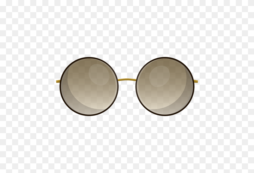 512x512 Brown Round Sunglasses - Round Glasses PNG