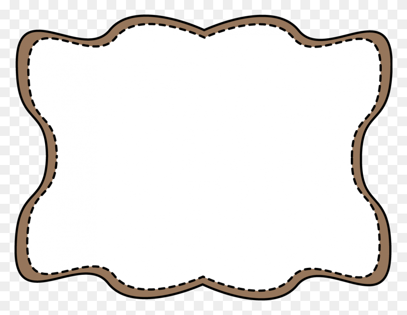 1162x878 Brown Wavy Stitched Frame - Swirl Frame Clipart