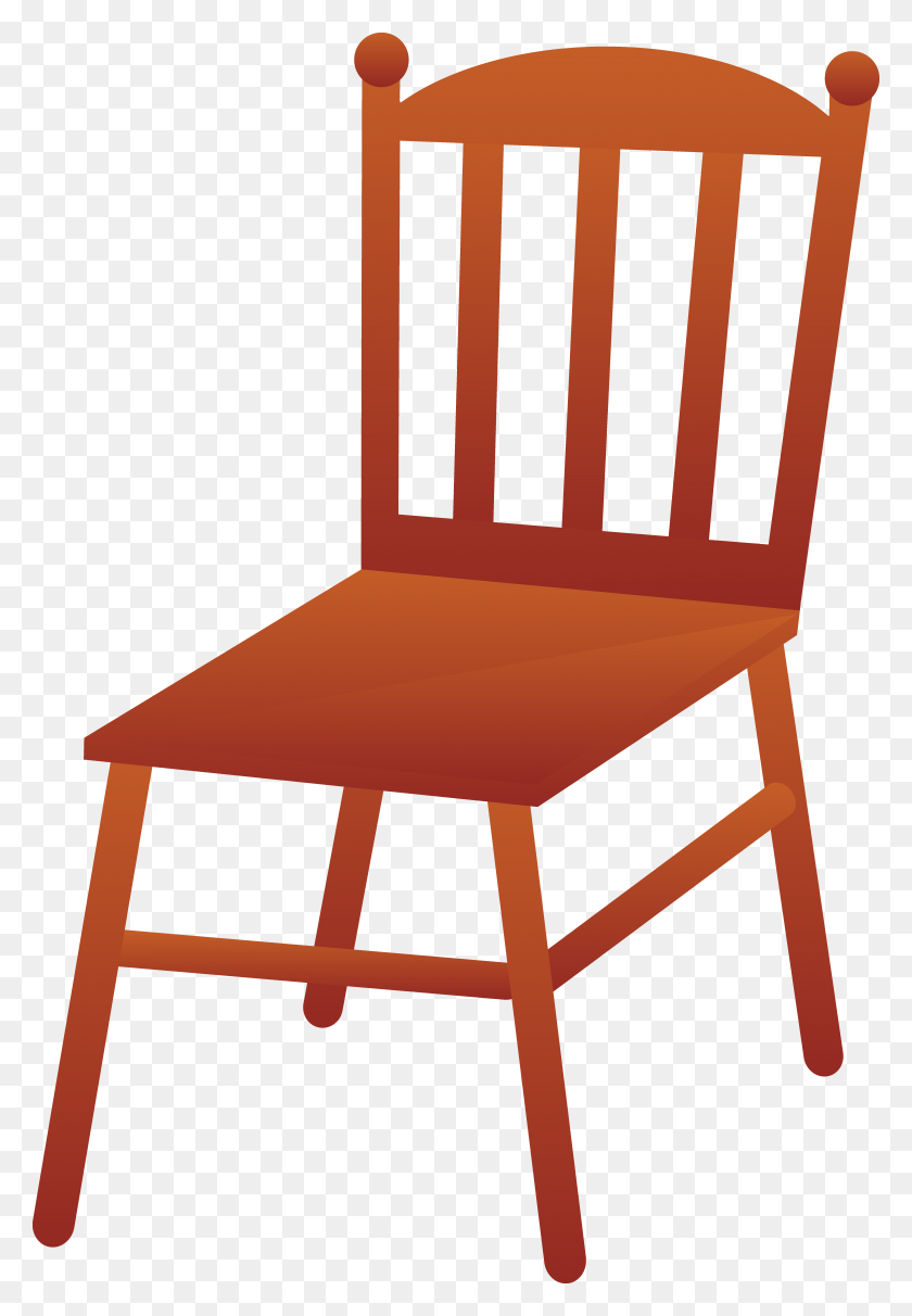 5534x8175 Brown Wooden Chair - Sit At Desk Clipart