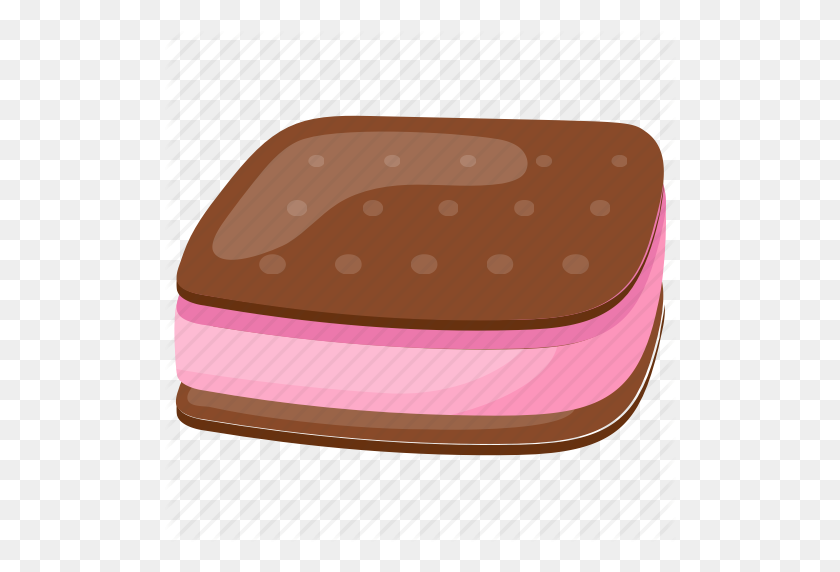 512x512 Brownie, Frozen Dessert, Ice Cream Sandwich, Smoothie, Strawberry - Brownie PNG
