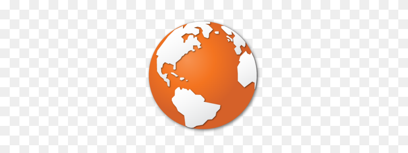 256x256 Браузер, Земля, Глобальный, Глобус, Международный, Интернет, Оранжевый - Значок Глобуса Png