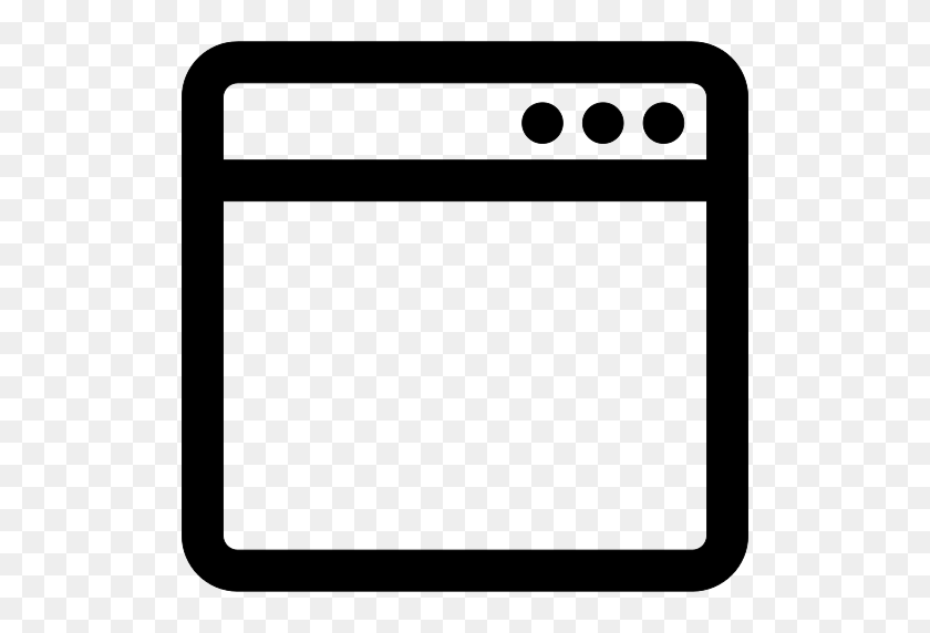 512x512 Browser Window Square Outline Png Icon - Rectangle Outline PNG