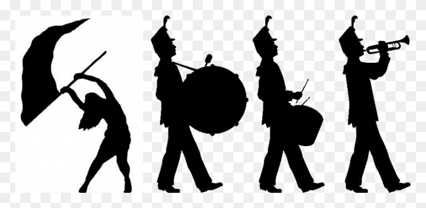854x384 Bryan County Schools - Marching Band Clipart
