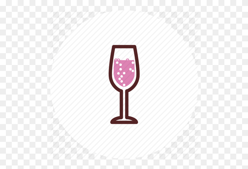 512x512 Пузыри, Шампанское, Напитки, Бокал, Игристое Вино Значок - Пузыри Шампанского Png