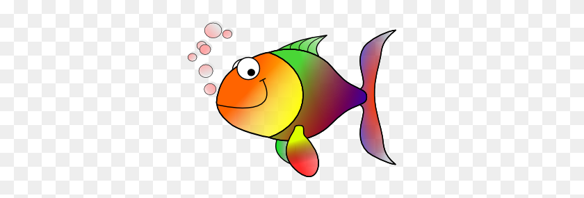 300x225 Bubbling Cartoon Fish Clip Art - Reading Bible Clipart