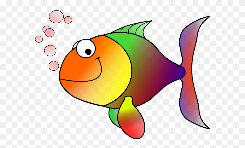 600x449 Bubbling Cartoon Fish Clip Art - Girl Fishing Clipart
