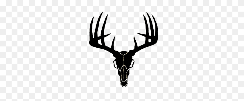 256x288 Buck Clipart Brown Deer - Deer Antlers Clipart Black And White