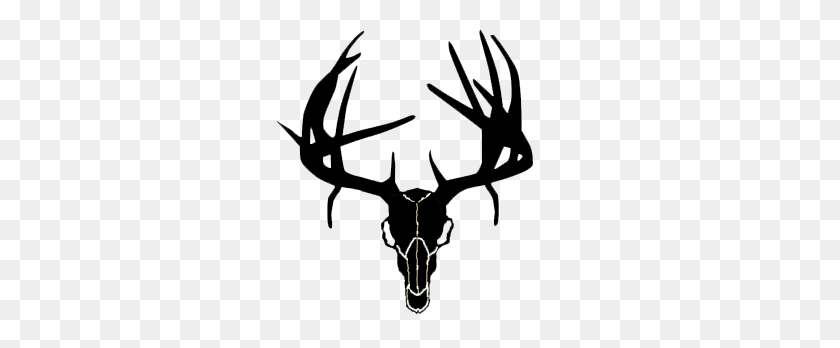 288x288 Buck Deer Skull Clip Art - Reindeer Silhouette Clipart