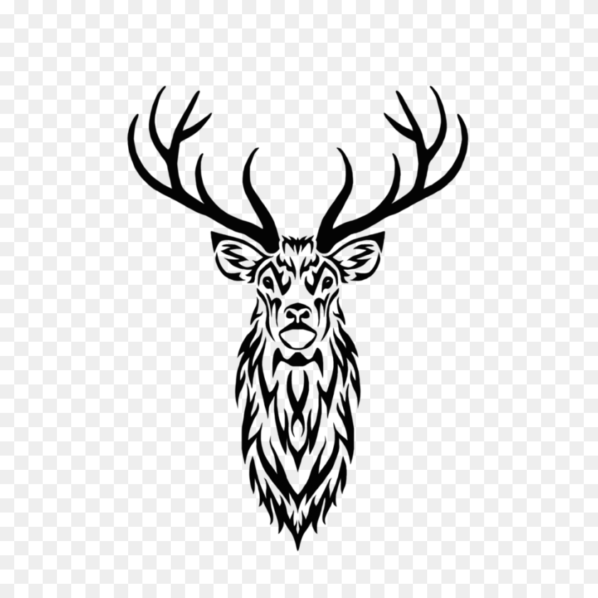 894x894 Buck Head Clip Art - Deer Head Clipart