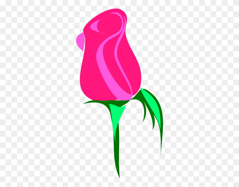 306x597 Bud Clipart Simple Rose - Simple Rose Clipart