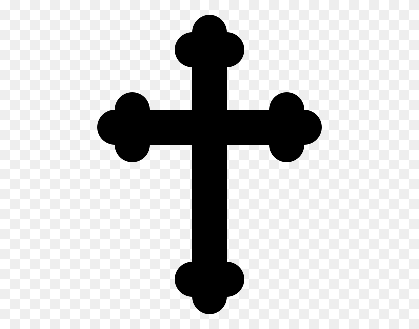 450x600 Крест С Бутонами, Также Известный Как Крест Апостолов - Богато Украшенный Крест Клипарт