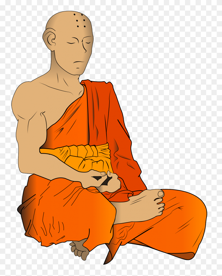 1372x1732 Буддийский Монах - Буддийский Монах Клипарт