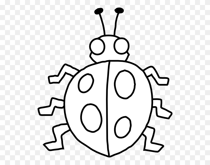 540x599 Bug Clipart Blanco Y Negro - Roly Poly Clipart