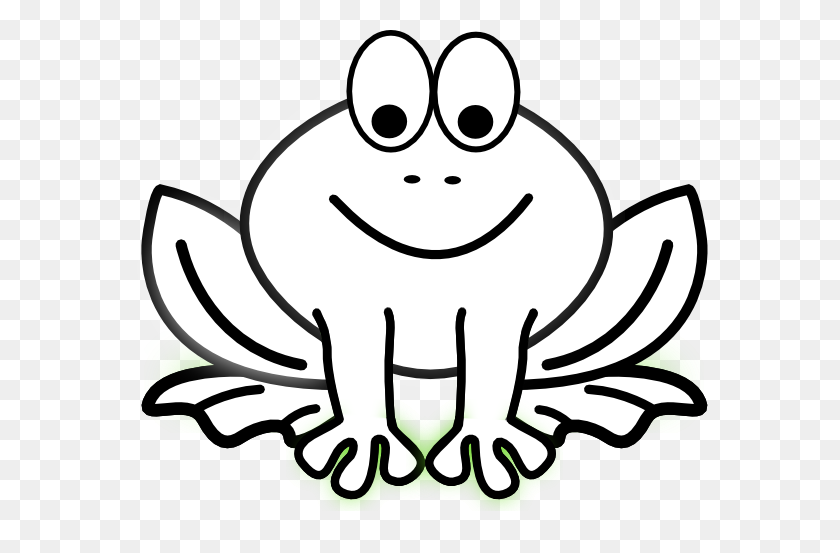 600x493 Bug Eyed Frog Outline Clip Art - Frog On Lily Pad Clipart