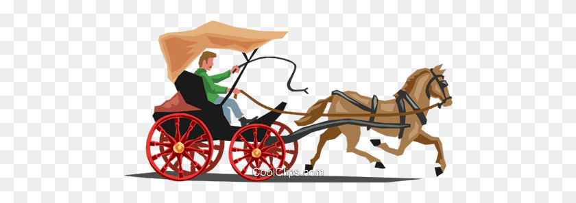 480x237 Buggy With Horse Royalty Free Vector Clip Art Illustration - Chariot Clipart