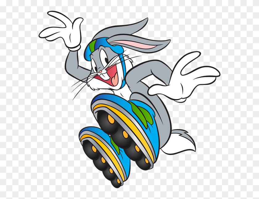 600x585 Bugs Bunny Con Patines Png