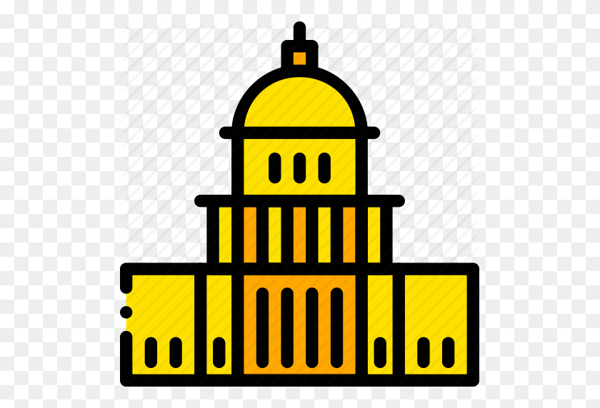 503x512 Building, Capitol, Monument, States, United, Yellow Icon - Capitol Building PNG
