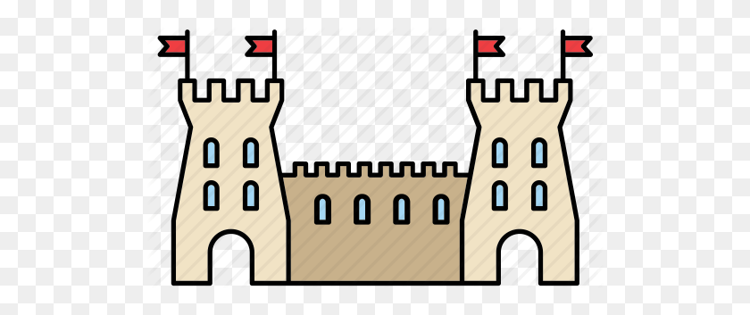 512x293 Edificio, Castillo, Fortaleza, Medieval, Edad Media, Torre, Icono De Pared - Muro Del Castillo Png