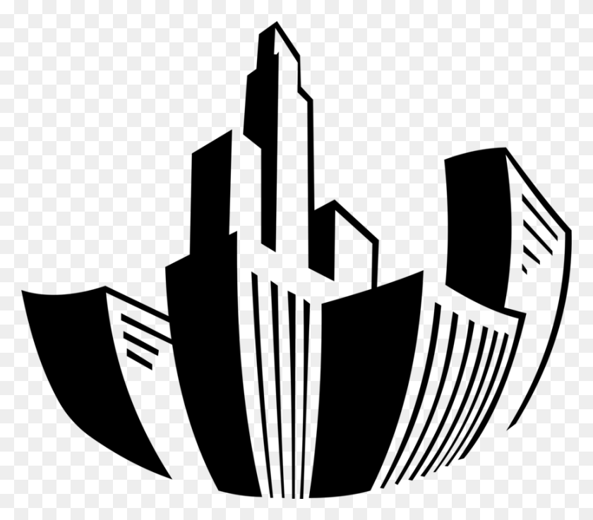 864x750 Building Computer Icons Black And White Architecture Download Free - City Buildings Clipart
