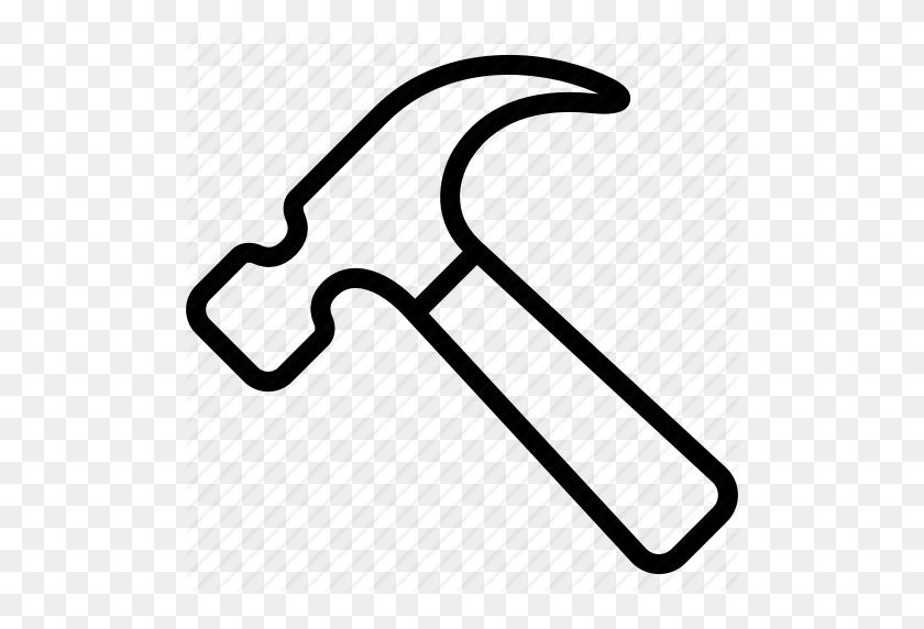 512x512 Building, Construction, Hammer, Repair, Tools, Working Icon - Hammer Black And White Clipart