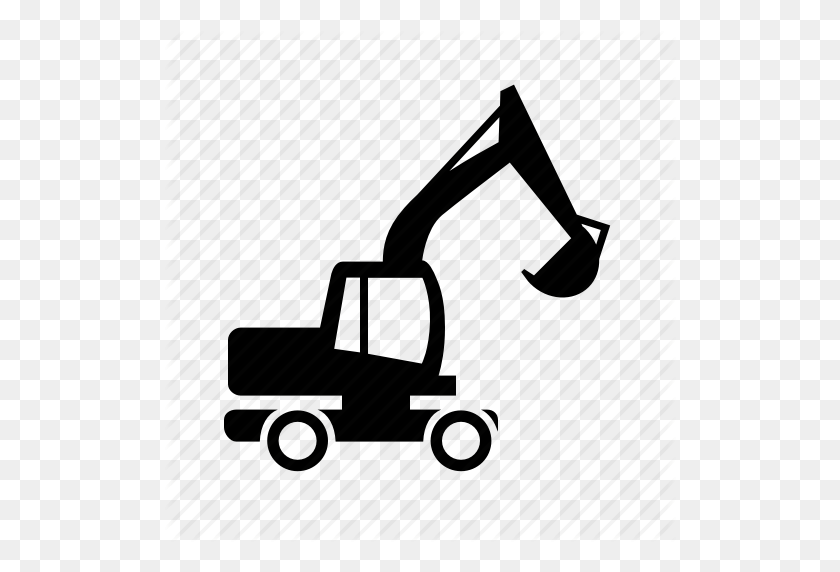 512x512 Building, Excavator, Special, Vehicle Icon - Backhoe Clipart Black And White