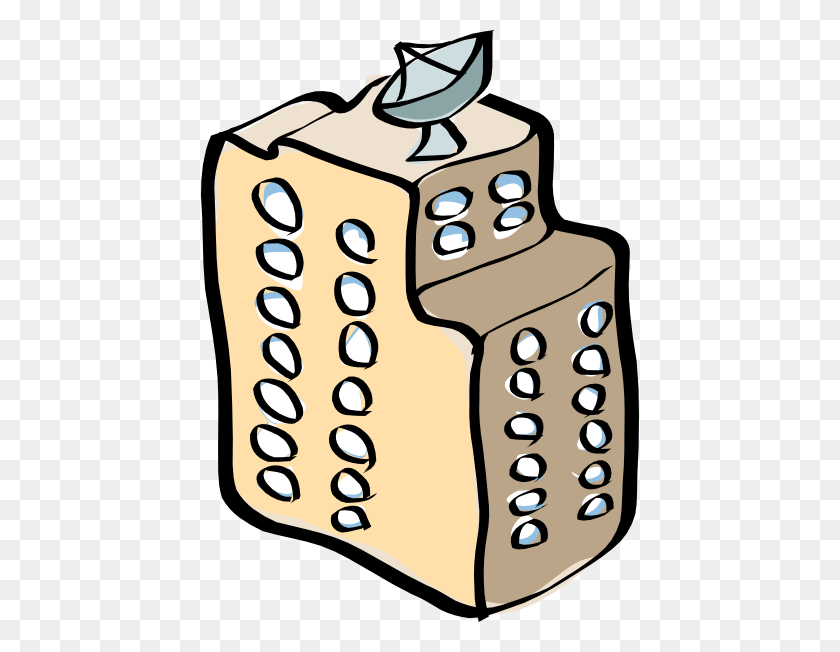 438x592 Building With Satellite Clip Art - Accordion Clipart