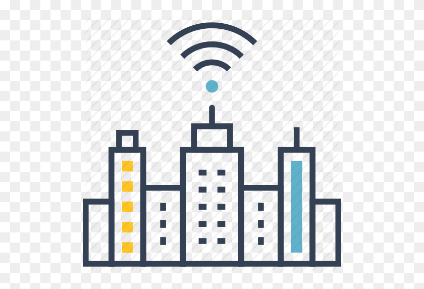 512x512 Edificios, Ciudad, Fi, Inteligente, Icono De Wi - Icono De La Ciudad Png