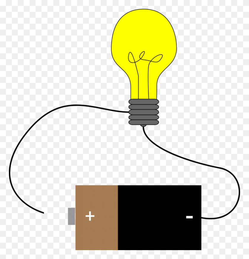 800x836 Bulb Clipart Electric Current - Battery Clipart