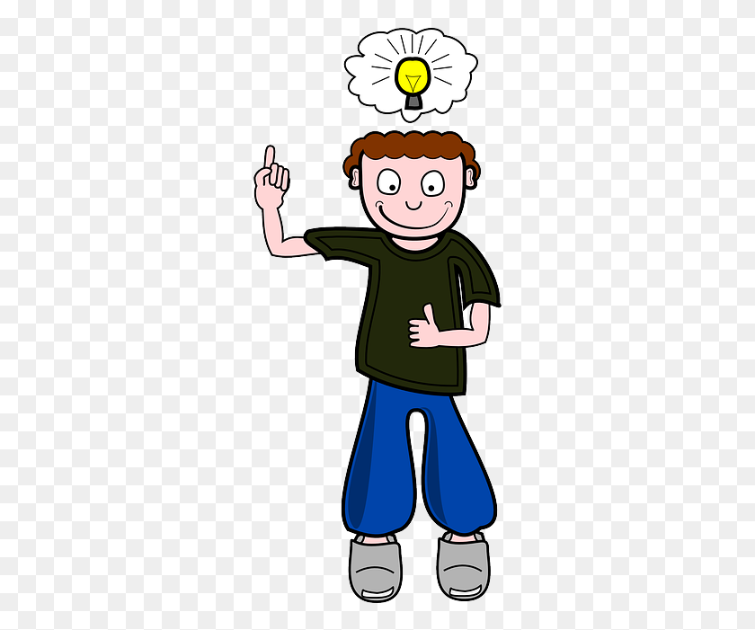 281x641 Bulb Innovation, Invention, Boy, Idea, Thinking, Light - Invention Clipart