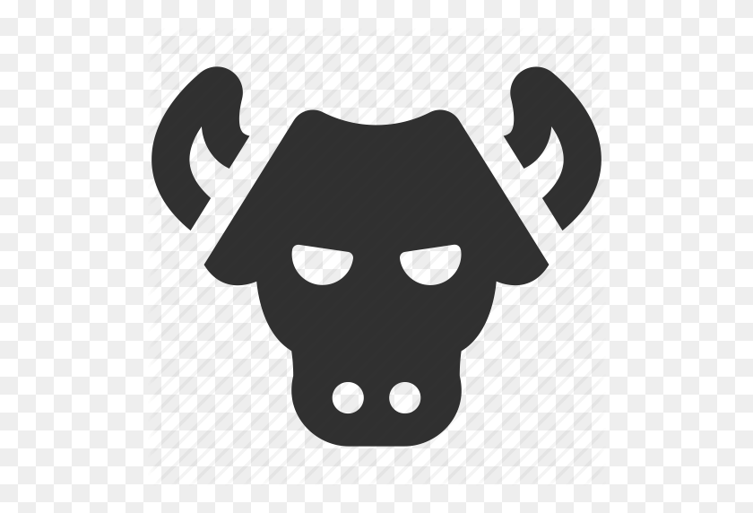 512x512 Bull, Bull Head, Bull Market, Bull Trend, Finance, Financial - Bull Head PNG