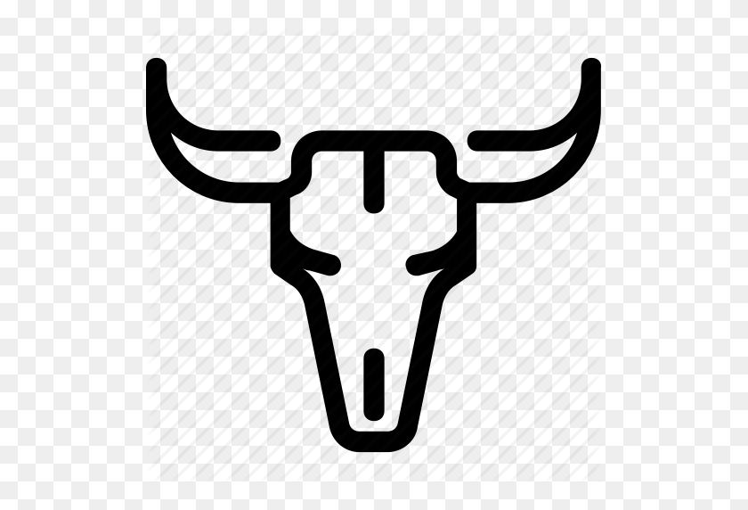 512x512 Toro, Ganado, Vaca, Desierto, Cabeza, Cráneo, Salvaje Oeste Icono - Cráneo De Toro Png