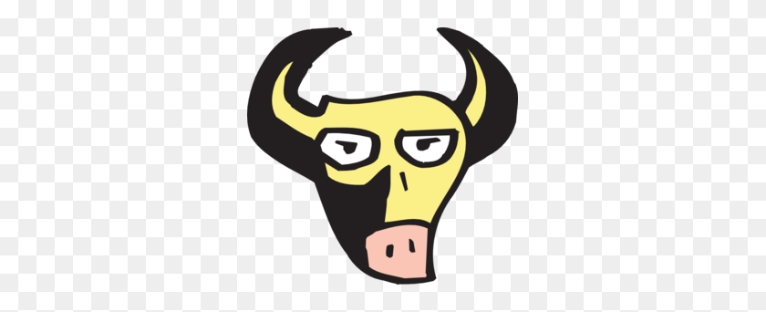297x282 Bull Face In Shadow Clip Art - Ram Horns Clipart