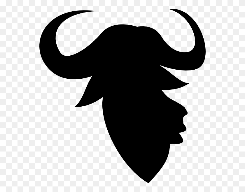 570x599 Bull Head Silhouette Clip Art - Bull Skull PNG