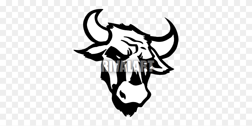 350x361 Bull Head With Short Horns - Bull Head PNG