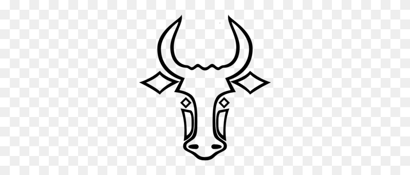 270x299 Bull Outline Clip Art - Bull Horn Clipart