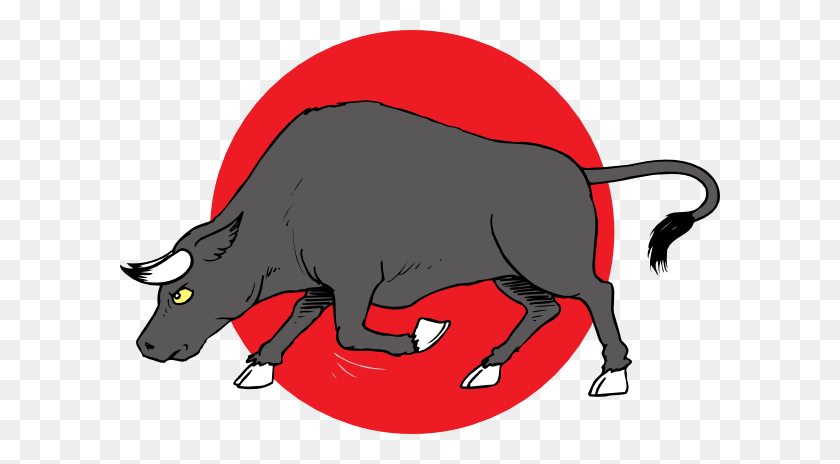 600x404 Bull Preparing To Charge Clip Art - Red Bull Clipart