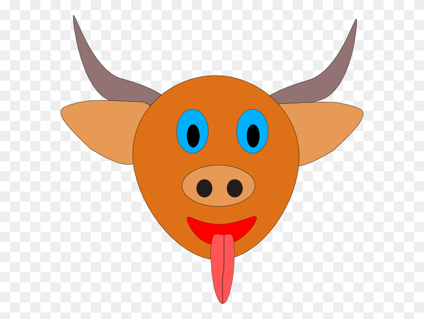 600x573 Bull S Head Cartoon Clip Art - Buffalo Head Clipart