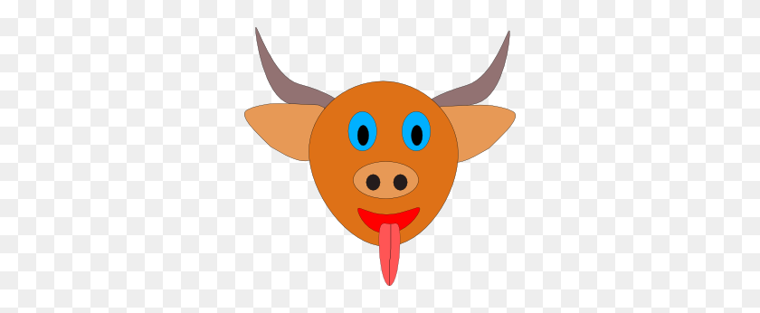 300x286 Bull S Head Cartoon Clip Art - Bull Face Clipart