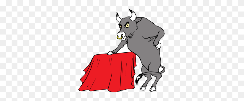 299x291 Bull With Red Cape Clip Art - Red Cape PNG