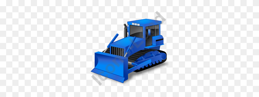 256x256 Bulldozer Blue Icon, Pngico Icons - Bulldozer PNG