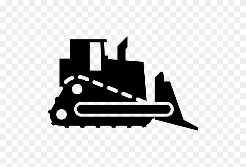 512x512 Bulldozer Icon With Png And Vector Format For Free Unlimited - Bulldozer Clipart Blanco Y Negro