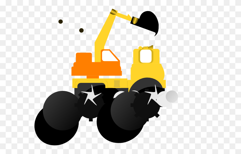 600x477 Excavadora, Naranja Y Amarillo Clipart - Clipart De Equipo De Construcción