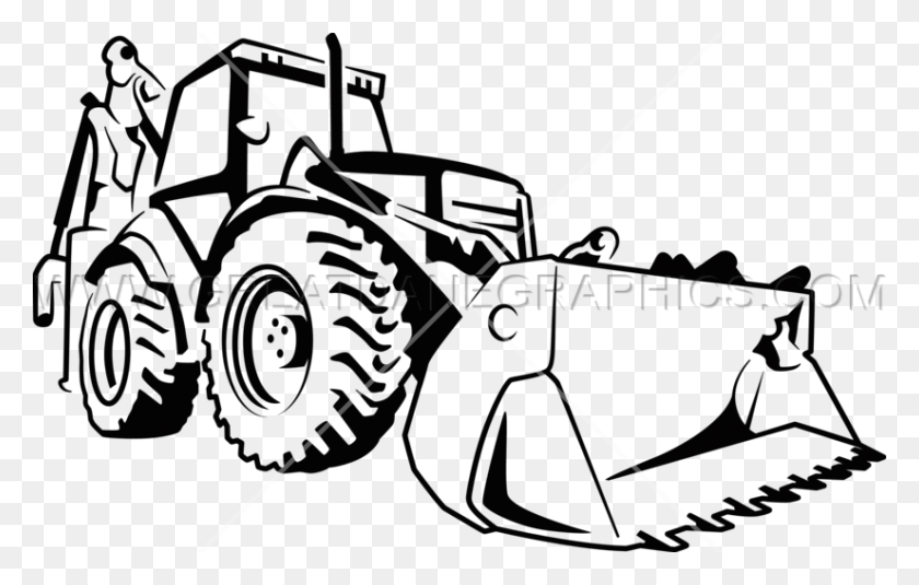 825x503 Bulldozer Production Ready Artwork For T Shirt Printing - Construction Equipment Clipart Black And White