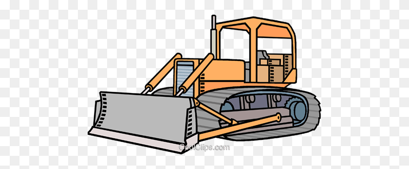 480x287 Bulldozer Royalty Free Vector Clip Art Illustration - Plow Clipart