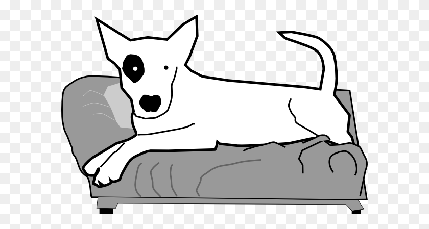 600x389 Bullterrier On Couch Clip Art - Couch Clipart